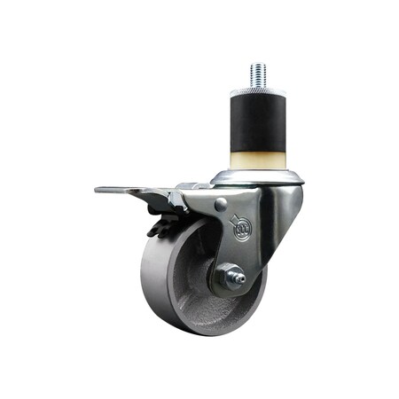 Service Caster 3'' Semi Steel Swivel 1-7/8'' Expanding Stem Caster Total Lock Brake SCC-EXTTL20S314-SSS-178